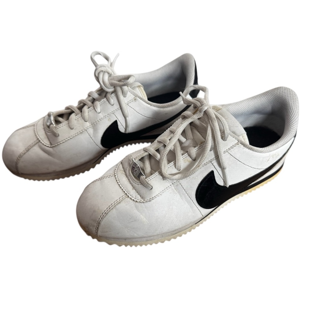 Nike Cortez White and Black Classic Sneakers - Youth Size 7
